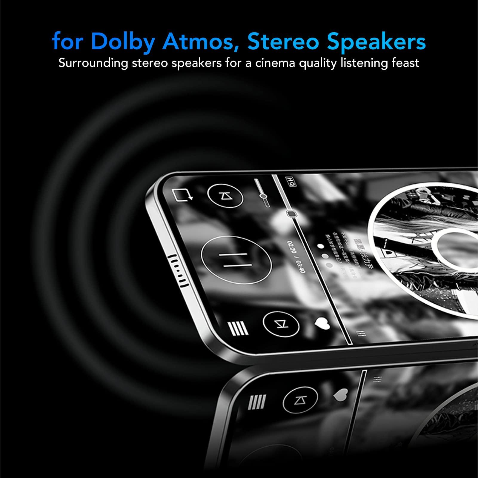 Luqeeg MP4 Player with Bluetooth and, 5 Full Mp3 Mp4 Player with Speaker, Android Portable Digital HiFi Sound Music Player for Sports Study Running (128GB)