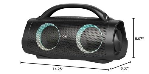 DOSS DOSS Extreme Boom+ Outdoor Bluetooth Speaker with 100W Stereo Sound, Extra Bass, 20H Playtime, Party-Sync LED Lights, Built-in Power Bank, IPX6 Waterproof Speaker for Camping, Pool, Beach, Yard