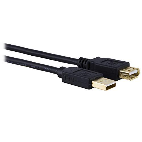 GE home electrical GE home electrical GE 6 ft. USB Extension Cable, Extend the Length of a USB Cable, USB-A Male to USB-A Female, for Laptop, Printers, USB Hubs, and More, Black, 34505