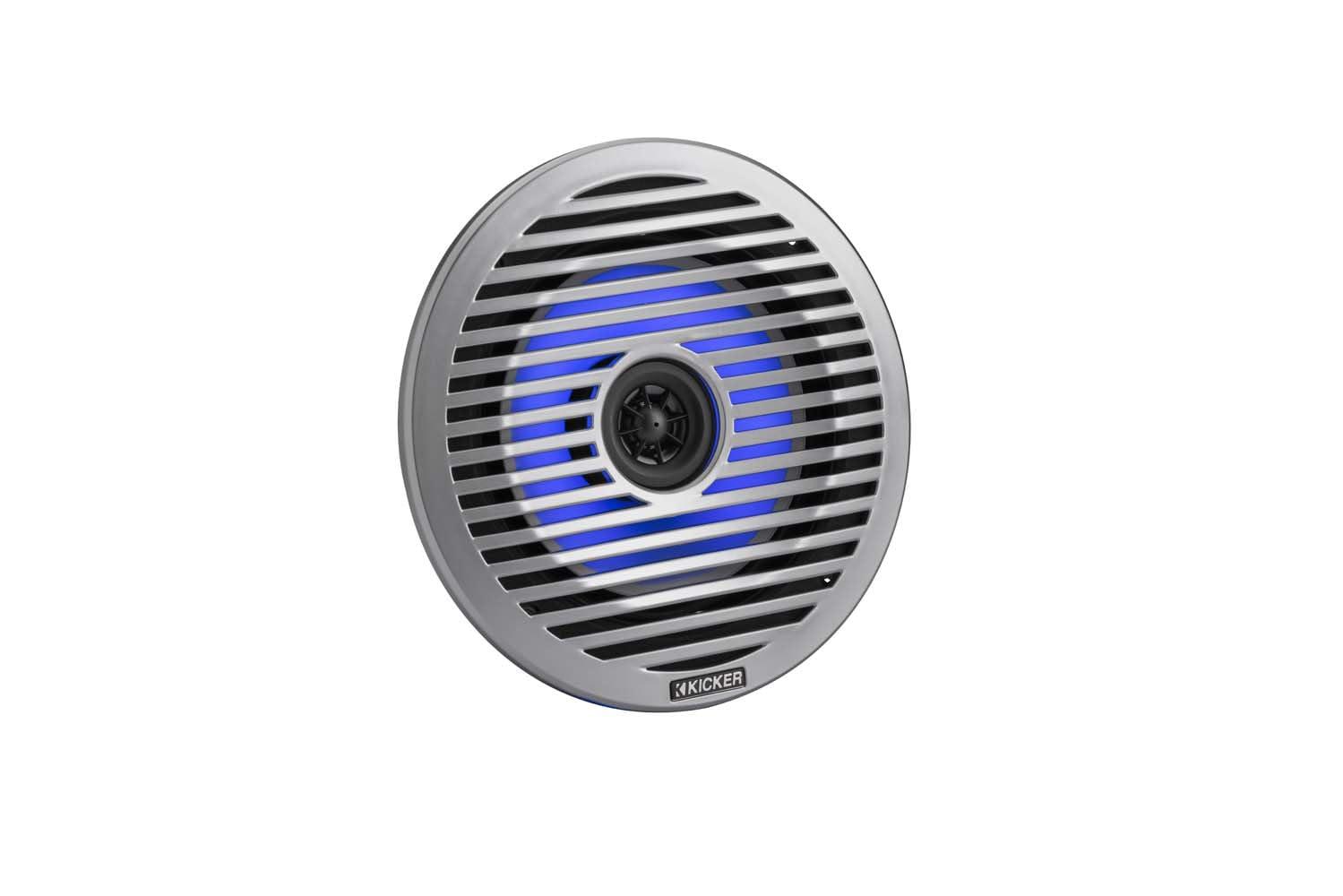 Audiosavings Audiosavings Bundle: (4) Kicker 51KM614FL 6.5" Thin Mount 60w Marine Boat Speakers w/RGB LED KM614FL (4 Items)