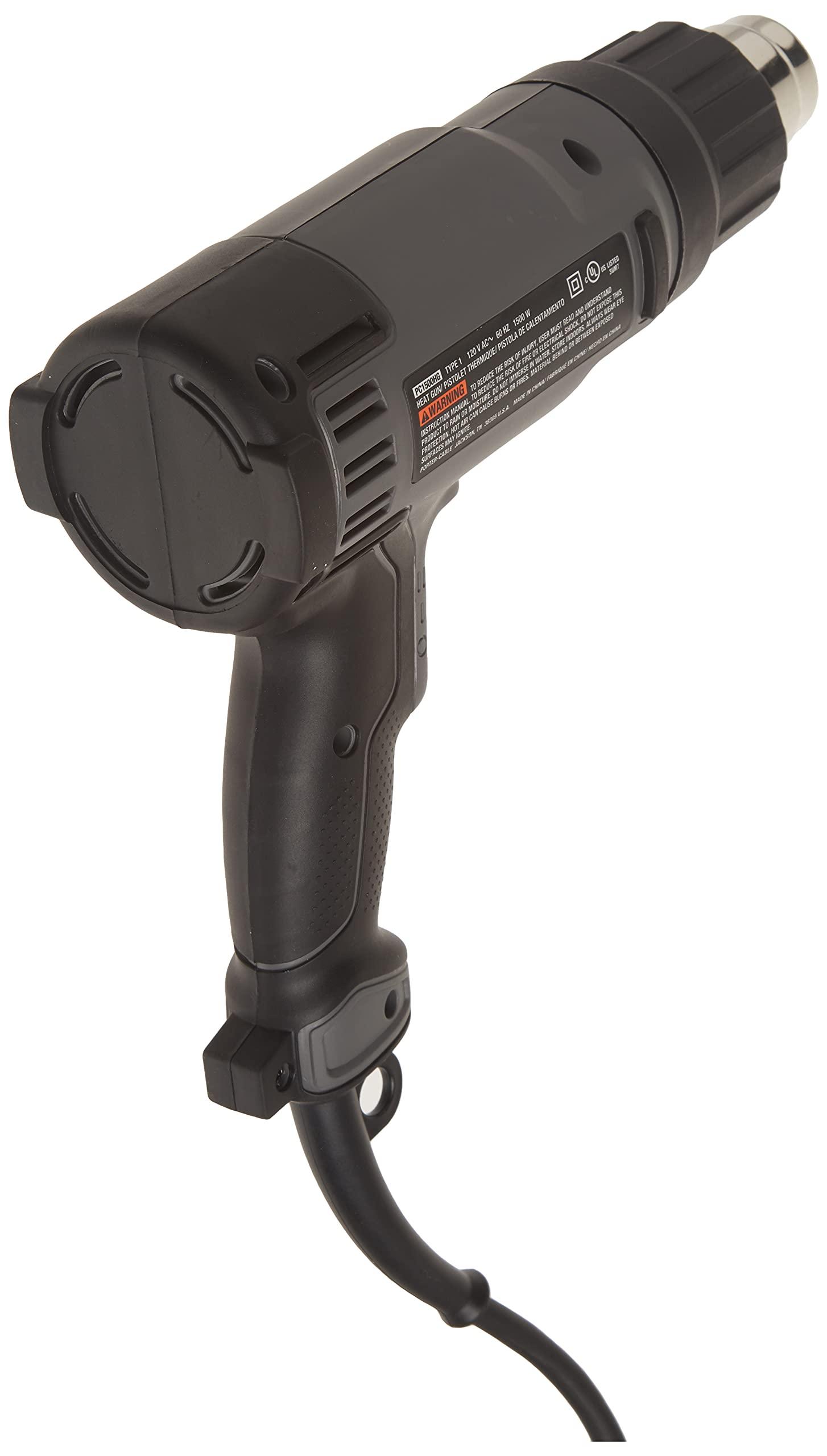 PORTER-CABLE PORTER-CABLE Heat Gun, 1500 Watt, Dual Temperature Settings, Corded (PC1500HG) Black