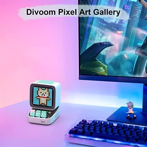Divoom Divoom Ditoo Pixel Art Gaming Portable Bluetooth Speaker with App Controlled 16X16 LED Front Panel, Also a Smart Alarm (White)