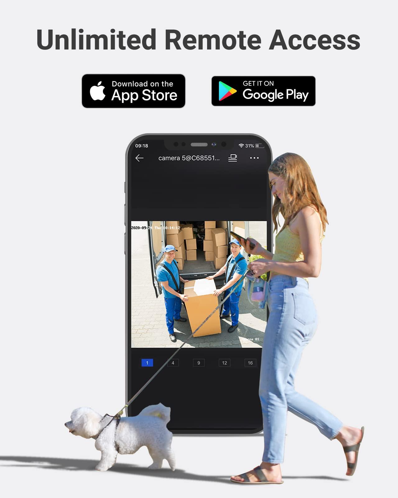 ANNKE ANNKE 4K PoE Security Camera System, Outdoor Home Surveillance, 4pcs Varifocal Bullet PoE Cameras with Two Way Talk, Pre-Installed 4TB HDD 8CH Video Recorder, 4X Optical Zoom, Smart Dual Light