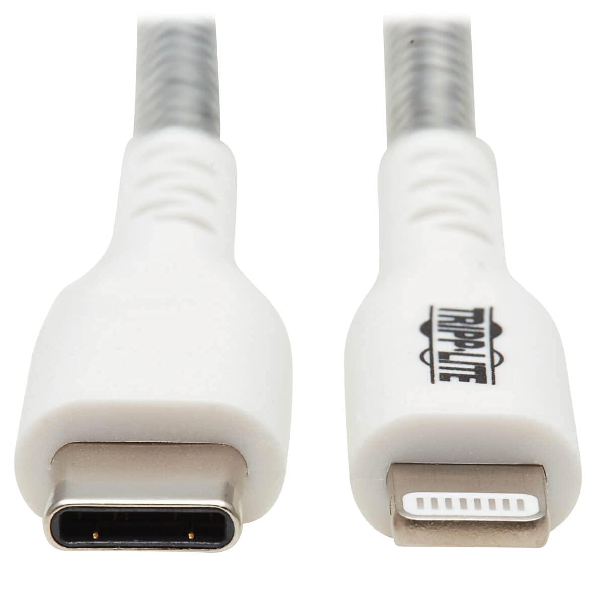 Tripp Lite Eaton Tripp Lite USB C to Lightning Sync/Charge Cable Heavy Duty Status LED 3ft (M102-003-HD-SL)