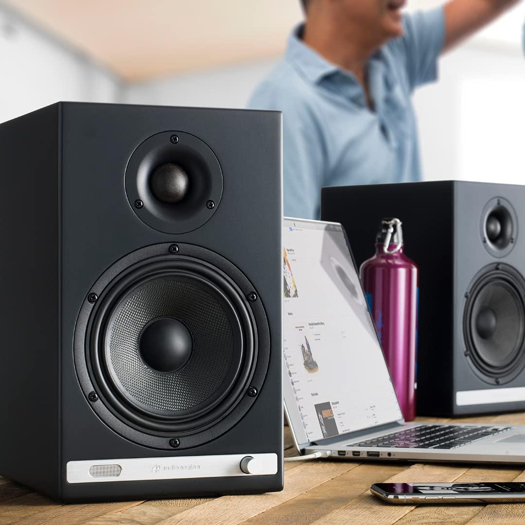 Audioengine Audioengine HD6 Black Powered Bookshelf Stereo Speakers and S8 Black Subwoofer with Remote