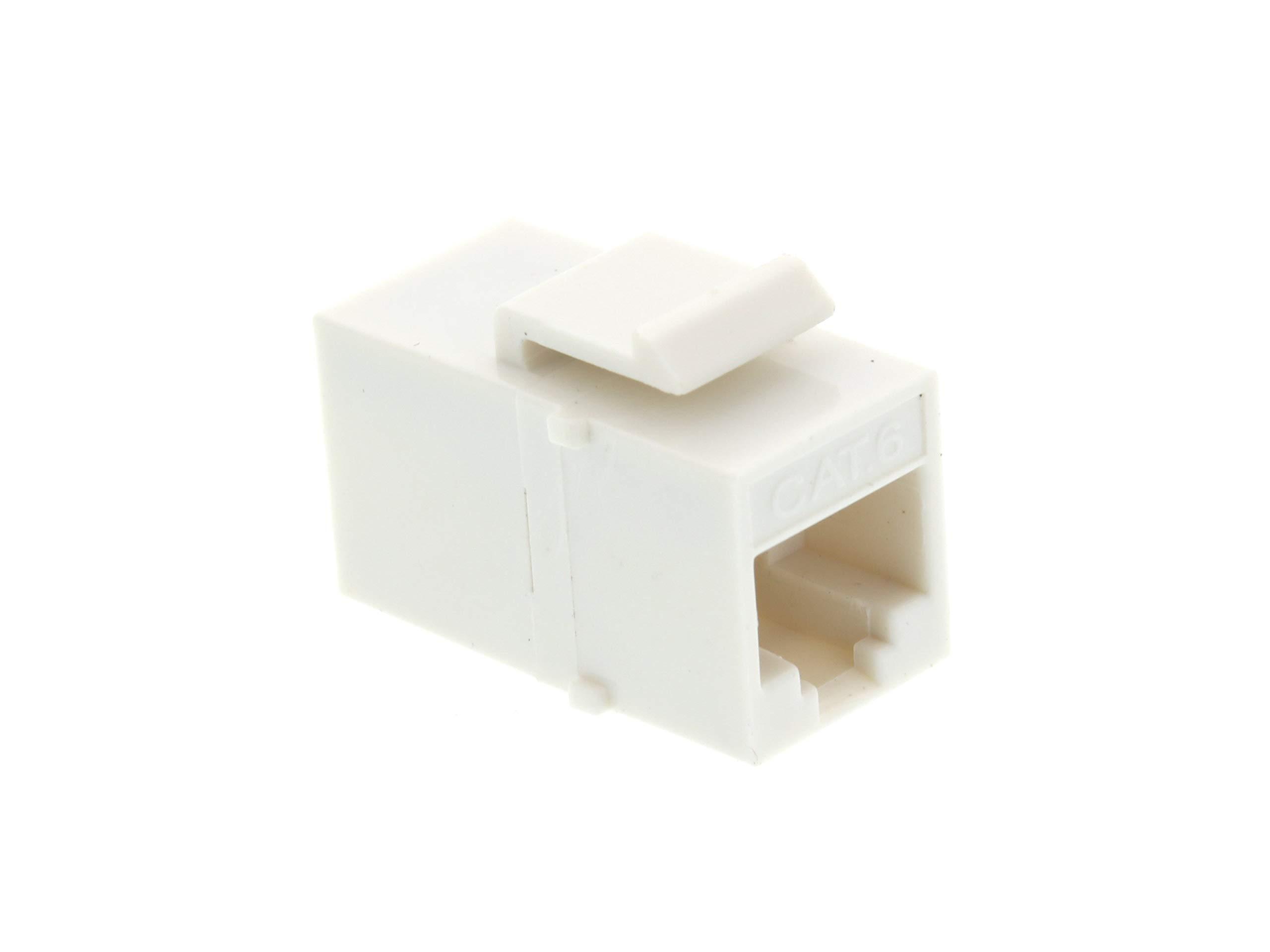 Networx Networx White Cat6 RJ45 Feed Through Panel Mount Keystone Coupler