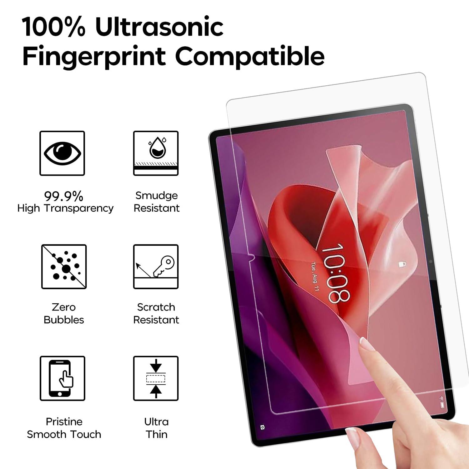 YINOVEEN 2Pack Tempered Glass Screen Protector for Lenovo Tab M10 Plus 3rd Gen 10.6 Inch 2022, Glass Screen Guard for 10.6 inch Lenovo Tab M10 Plus Gen 3 TB125FU TB128FU TB128XU 2022, 2.5D Radian, 9H Hardness