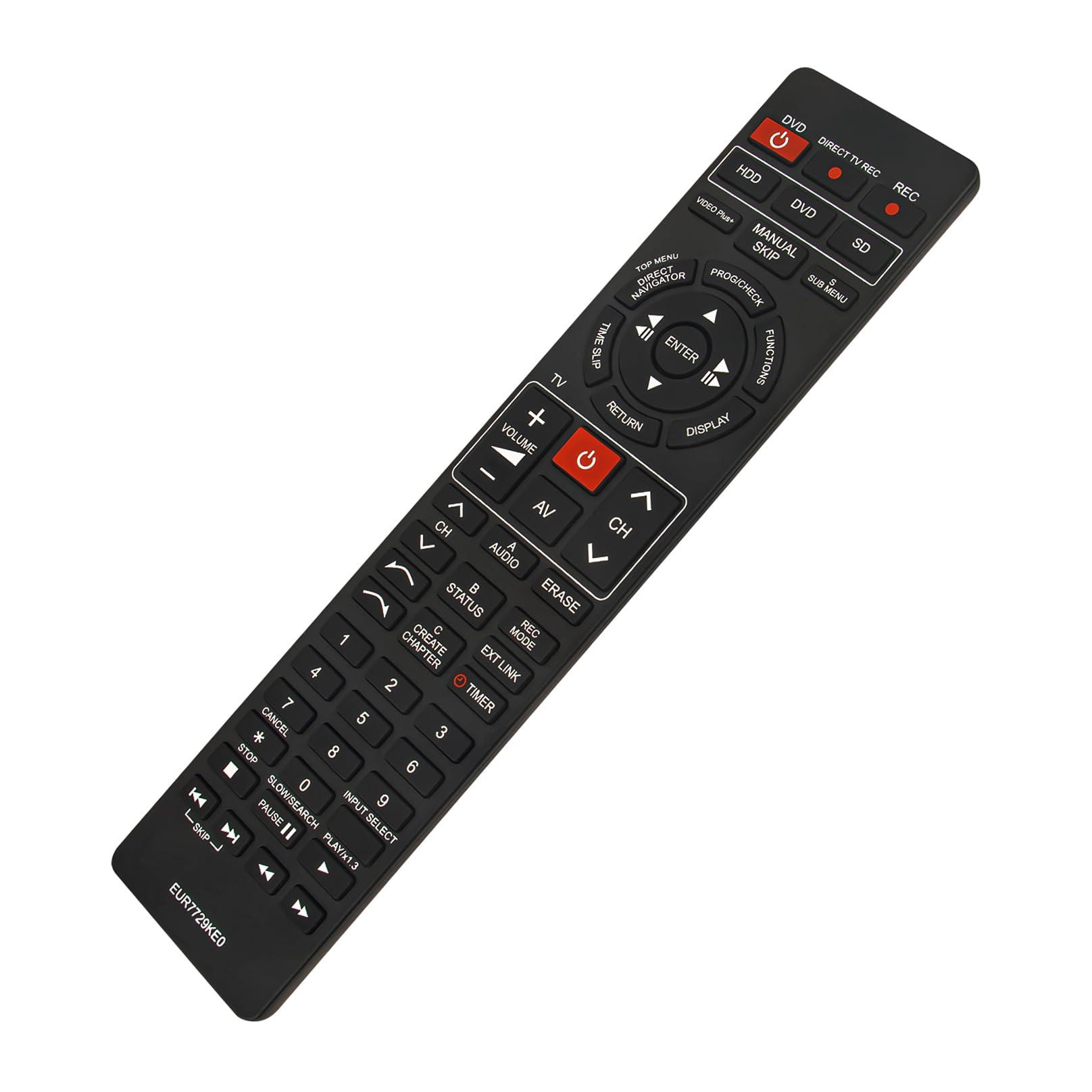 ALLIMITY EUR7729KE0 Replaced Remote Control -ALLIMITY- Fit for Panasonic DVD HDD TV Recorder EUR7729KE0 Remote Control EUR7721X10 DMR-EH50 DMR-E55K DMR-E55P9 DMR-E55S DMR-ES10 DMR-EH60