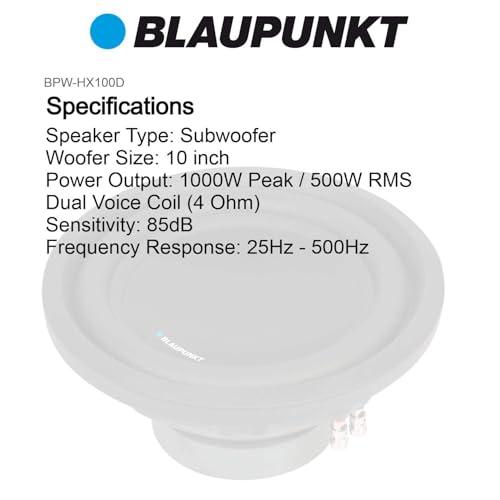 BLAUPUNKT BLAUPUNKT 10" X-Series 500W/1000W (RMS/MAX) Dual 4-OHM CAR Audio SUBWOOFER SUB