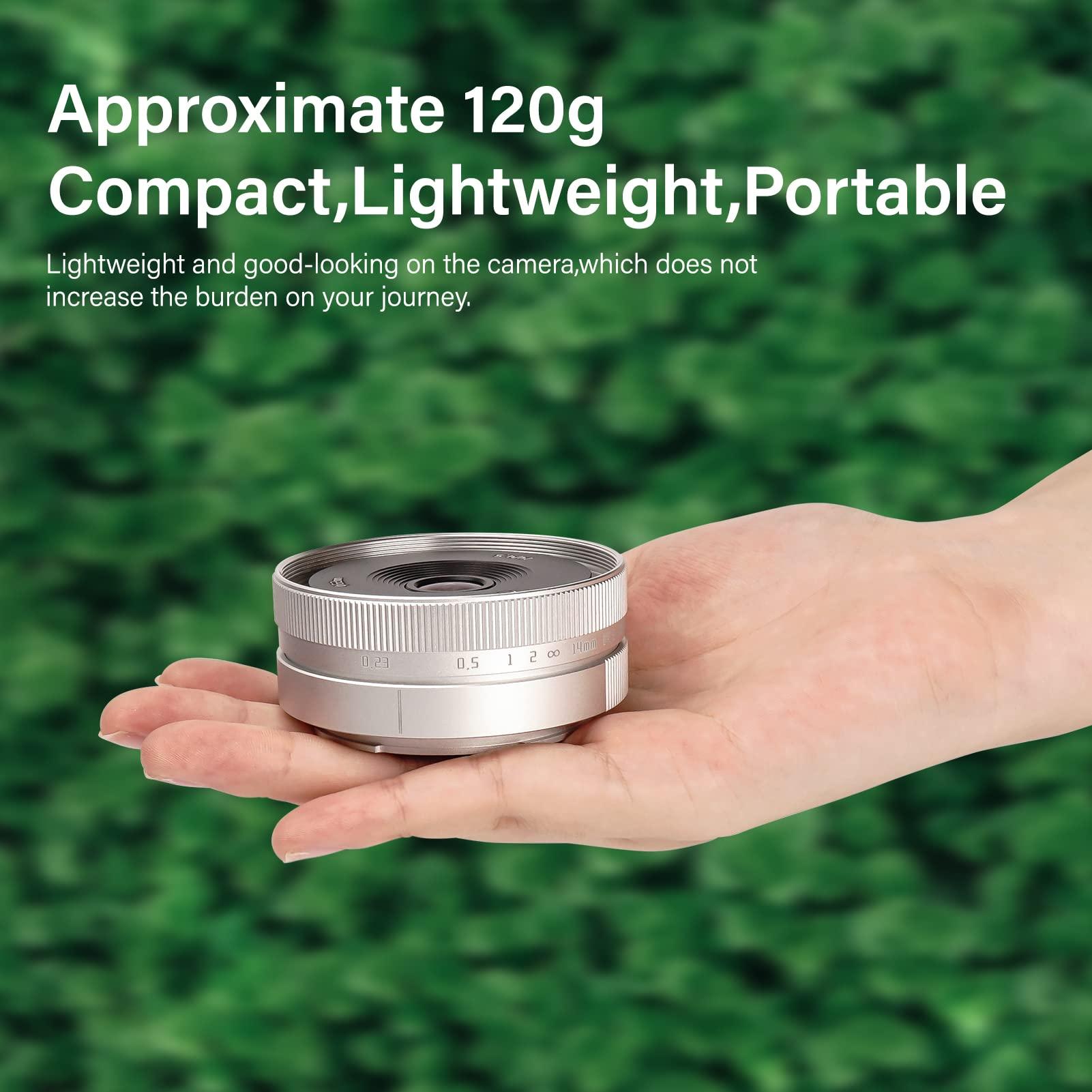 AstrHori AstrHori 14mm F4.5 Ultra Wide Angle APS-C Manual Lens Strong Anti-Distortion with Filter Slot Compatible with Sony E-Mount Mirrorless Camera A6000,A6300,A6400,A6500,A5100,A5000,A6600,NEX-3(Silver)