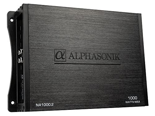 Alphasonik Alphasonik NA1000.2 Neuron Series 1000 Watts Max 2-Channel Car Amp with 4-Way Protection Circuitry Multi-Channel Bridgeable Class A/B Amplifier Low & High Level Inputs (Remote Bass Knob Included)