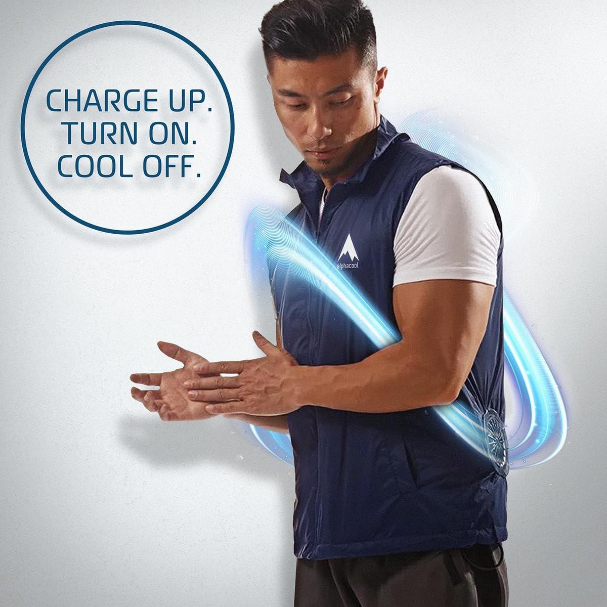 Alphacool AlphaCool Cooling Fan Vest with 2 fans for Men & Women Personal Wearable Air Conditioner 2XL