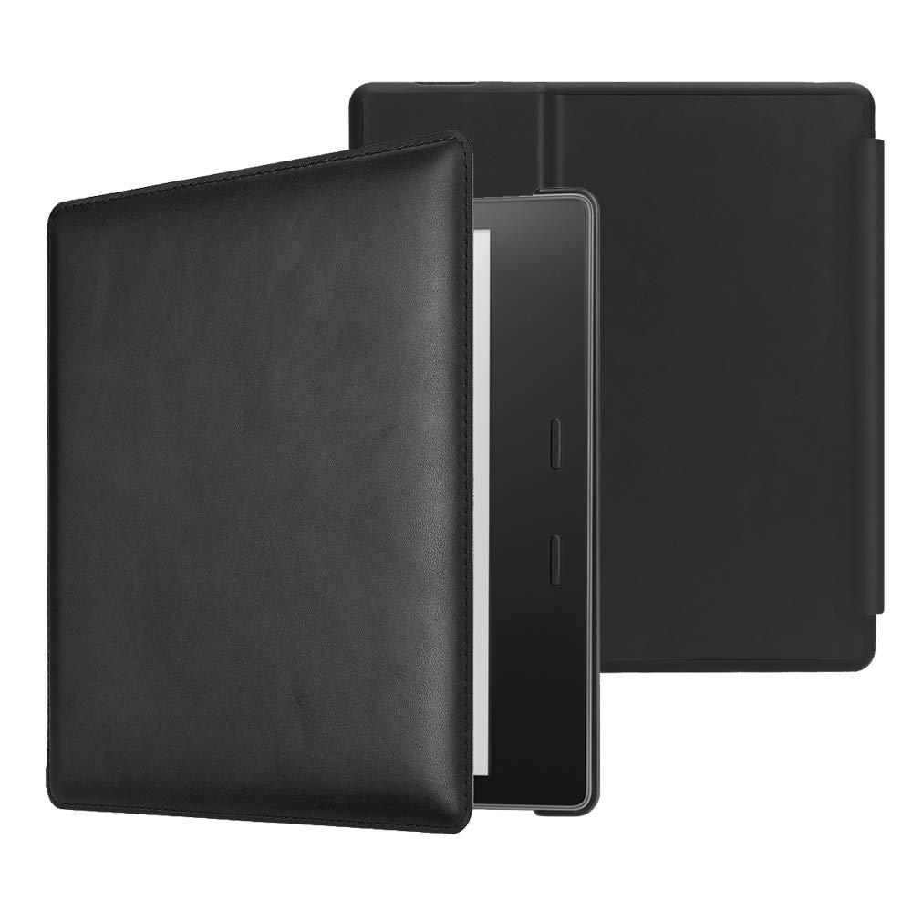 CaseBot CaseBot Leather Case for Kindle Oasis (10th and 9th Gen, 2019 and 2017 Release) - Slim Fit Protective Cover, Black