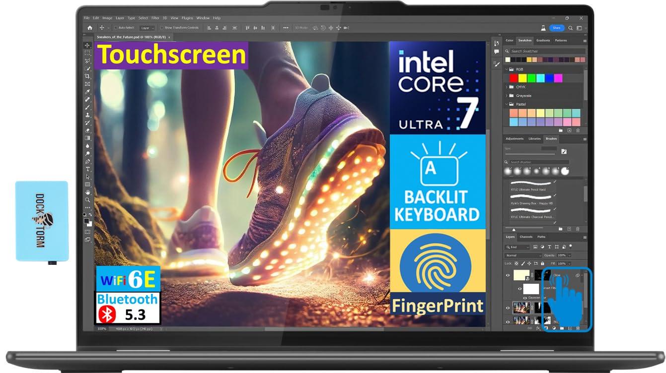 Lenovo Lenovo Yoga 7i 2-in-1 Business Laptop 16.0\" Touch FHD + IPS (Intel Core Ultra 7 155U (Beats i7-1335U), 16GB LPDDR5X, 1TB SSD, Backlit KYB, FP Reader, 2 Thunderbolt 4, Win11H) w/AI Copilot & DKZ Hub