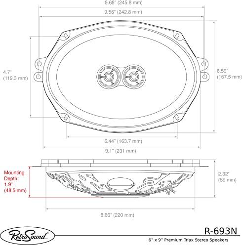 RetroSound RetroSound R-693N 6" x 9" Stereo Replacement Speaker