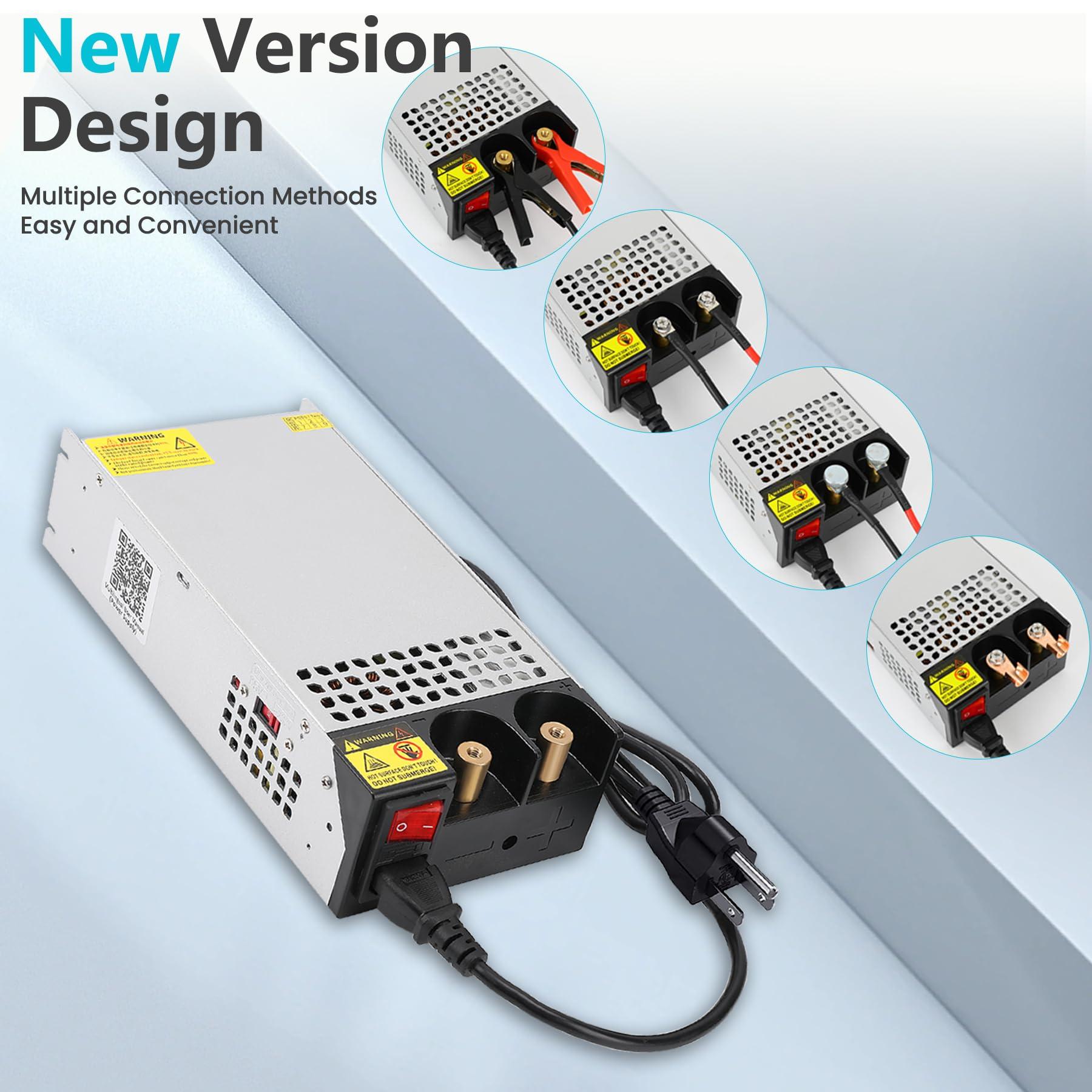 VIXKPIRR New Version DC 12V 100A 1200W Power Supply, 110V AC to 12V DC Converter Transformer Adapter 100amp 1200W Switching Power Supply for LED Strip Light CCTV Camera Security System Radio 3D Printer