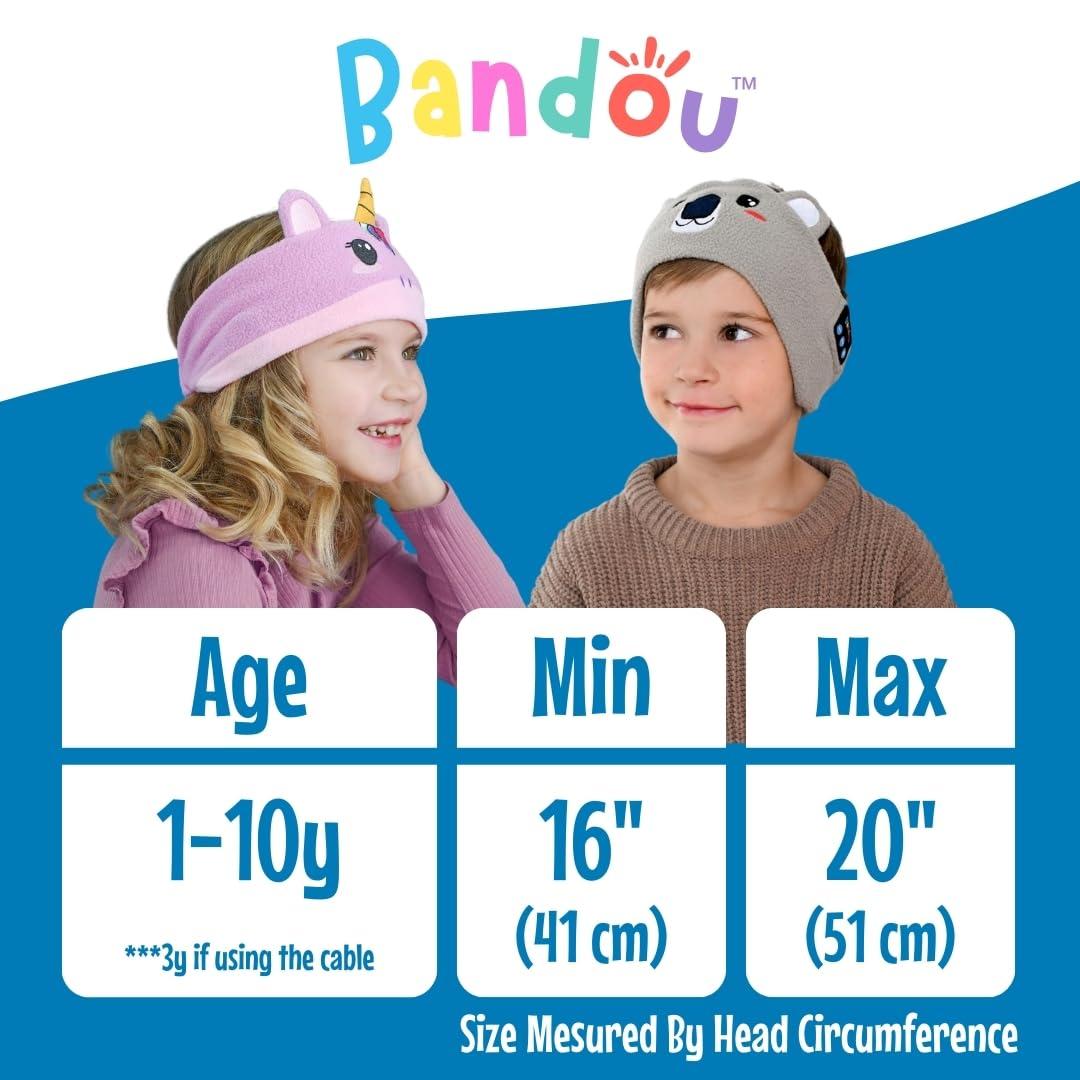 Bandou Bandou - Original Toddler & Kids Headphones - Bluetooth Wireless & Wired Headband - Comfortable Fit - Safe Volume Limited - Adjustable for Travel, Learning, and Sleep (Finny The Shark)