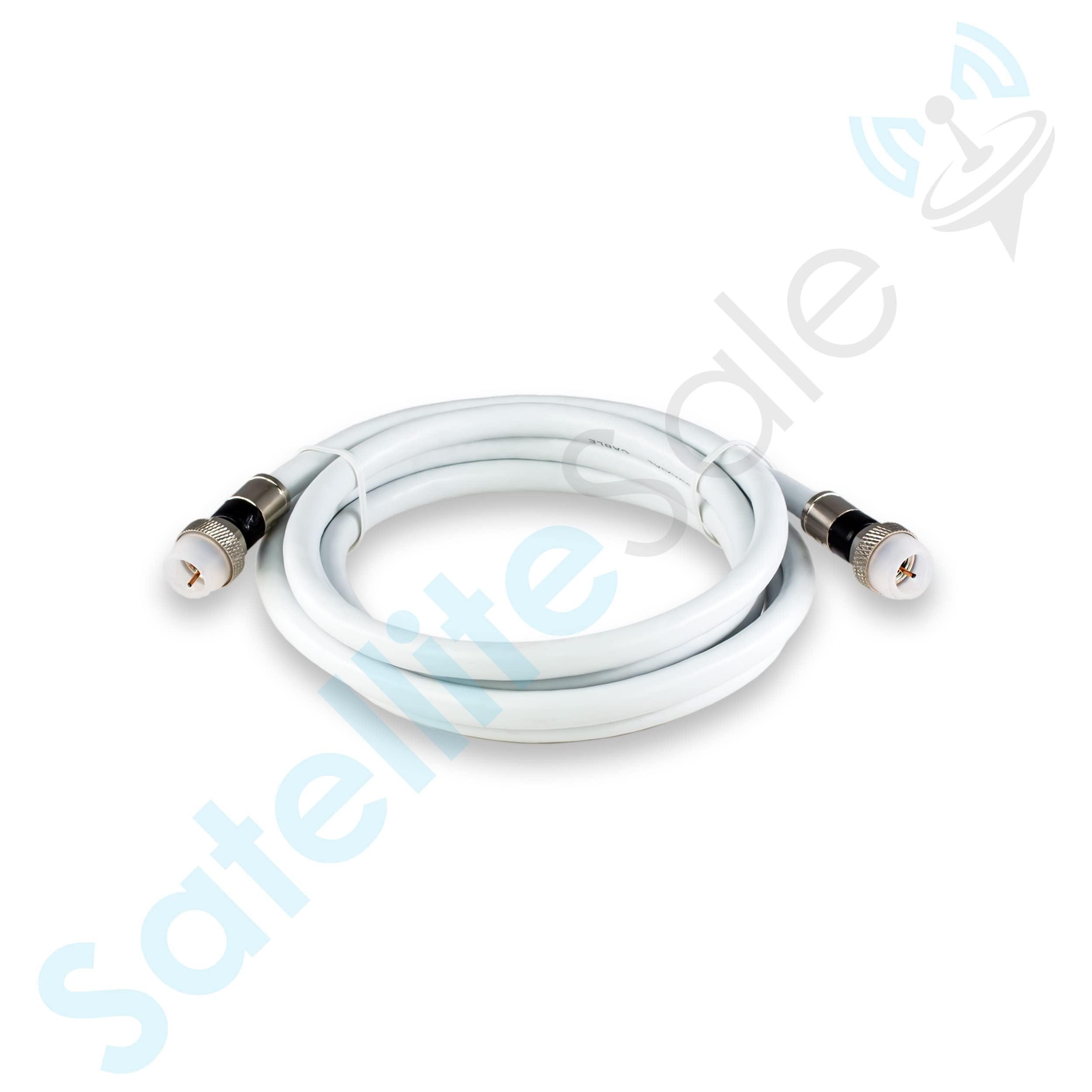 SatelliteSale SatelliteSale Digital RG-6/U 75 Ohm Coaxial Cable with F-Type Waterproof Connectors Indoor/Outdoor Universal Wire White Cord 25 feet