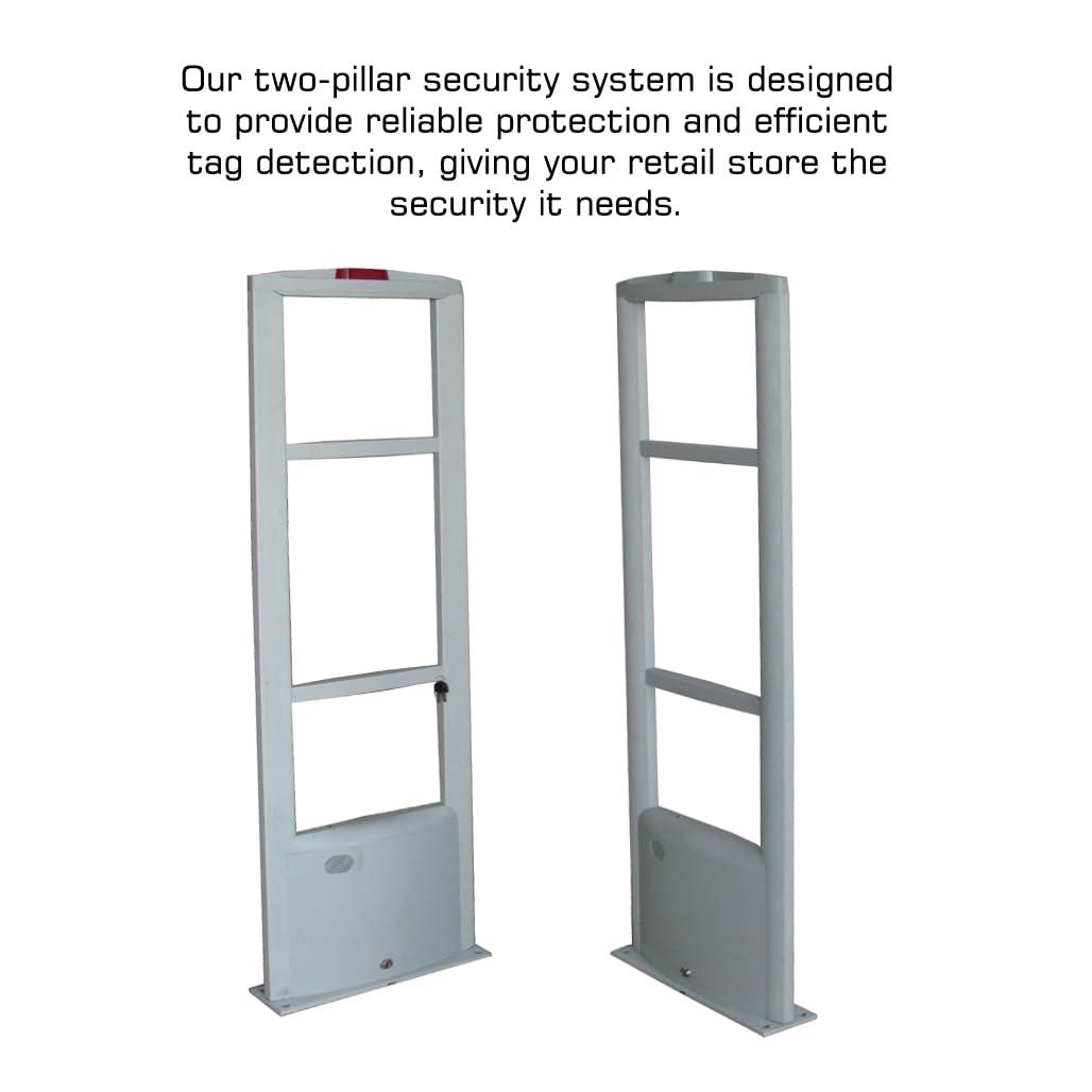 Easmartech Full Starter Pack - EAS RF Retail and Clothing Store Security Tower Antenna System + 1000 Tags and Warning Stickers. Great for Shop Protection, Boutiqes, Store Security System Asset Protection