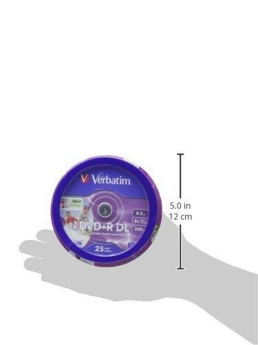 Verbatim Verbatim 43667 8.5GB 8X Double Layer DVD+R Inkjet Printable - 25 Pack Spindle