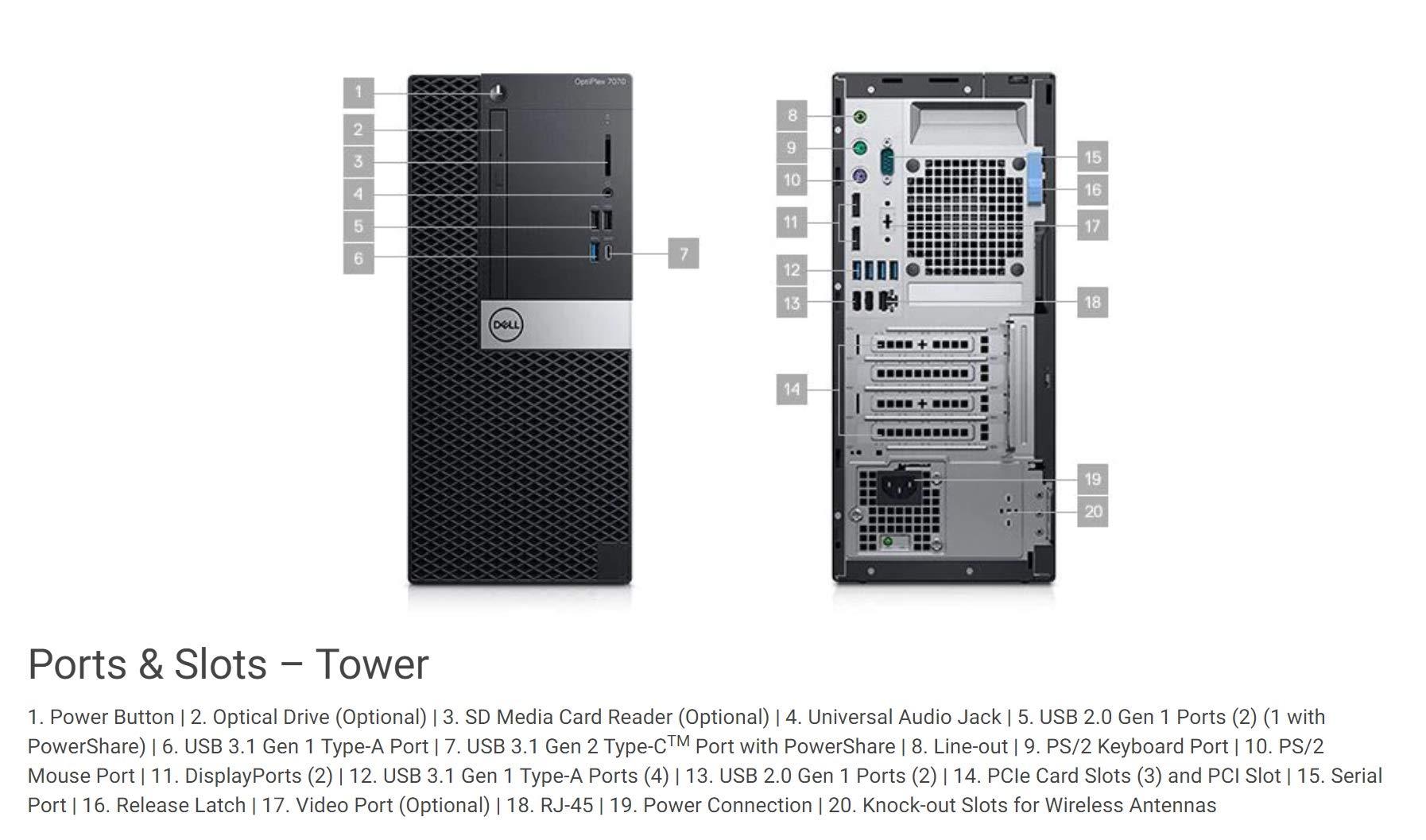 Dell Dell OptiPlex 7070 Desktop Computer - Intel Core i7-9700 - 16GB RAM - 256GB SSD - Tower