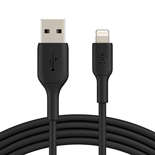 Belkin Belkin Lightning Cable (Boost Charge Lightning to USB Cable for iPhone, iPad, AirPods) MFi-Certified iPhone Charging Cable (9.8ft/3m, Black), CAA001bt3MBK