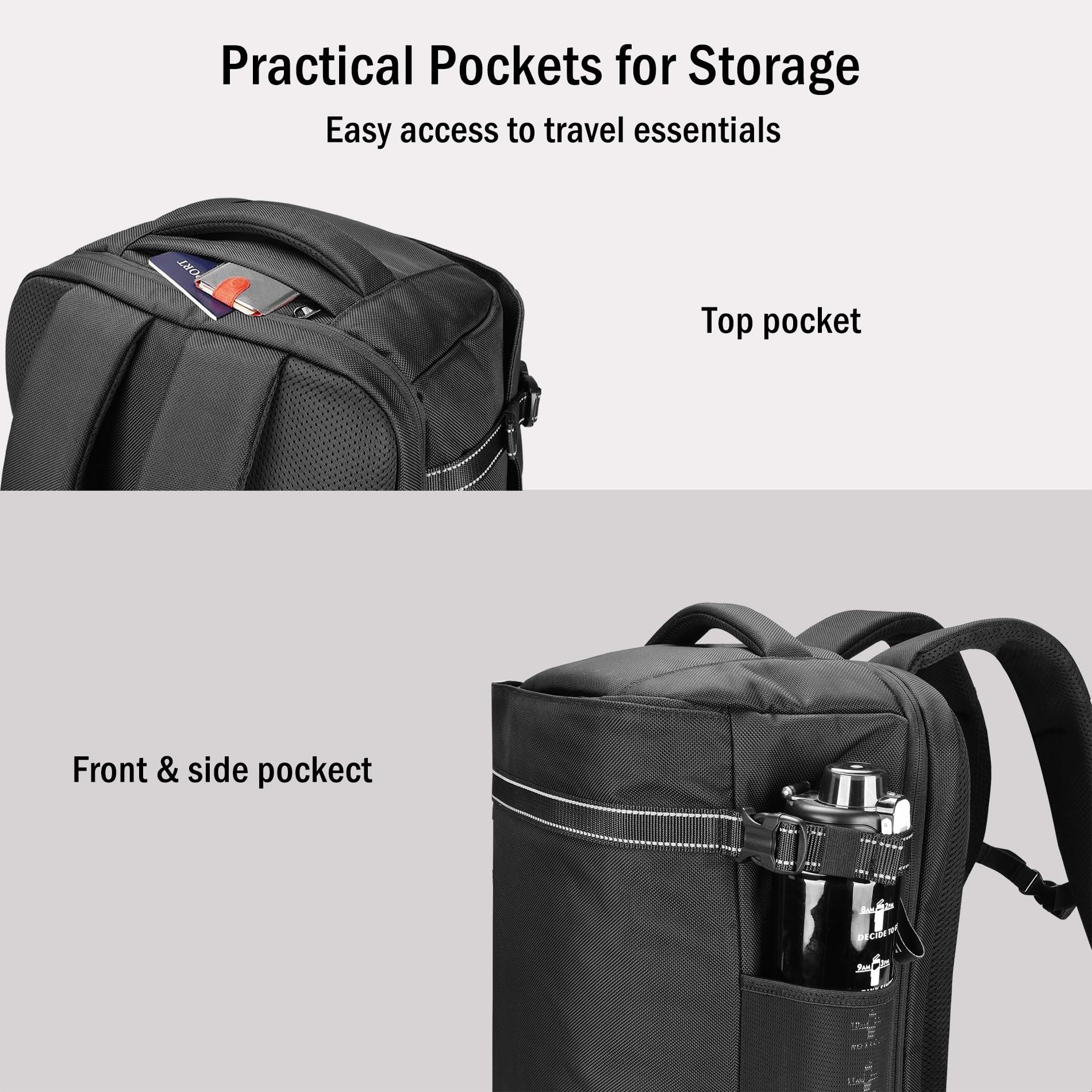 HIGH FIT HIGH FIT Travel Backpack 40L, TSA Friendly Airline Flight Approved Carry On Laptop Backpacks Lightweight Business Knapsack,Large Capacity Rucksack,Weekender Bag Daypack,Fits 17.3 Inch Laptop