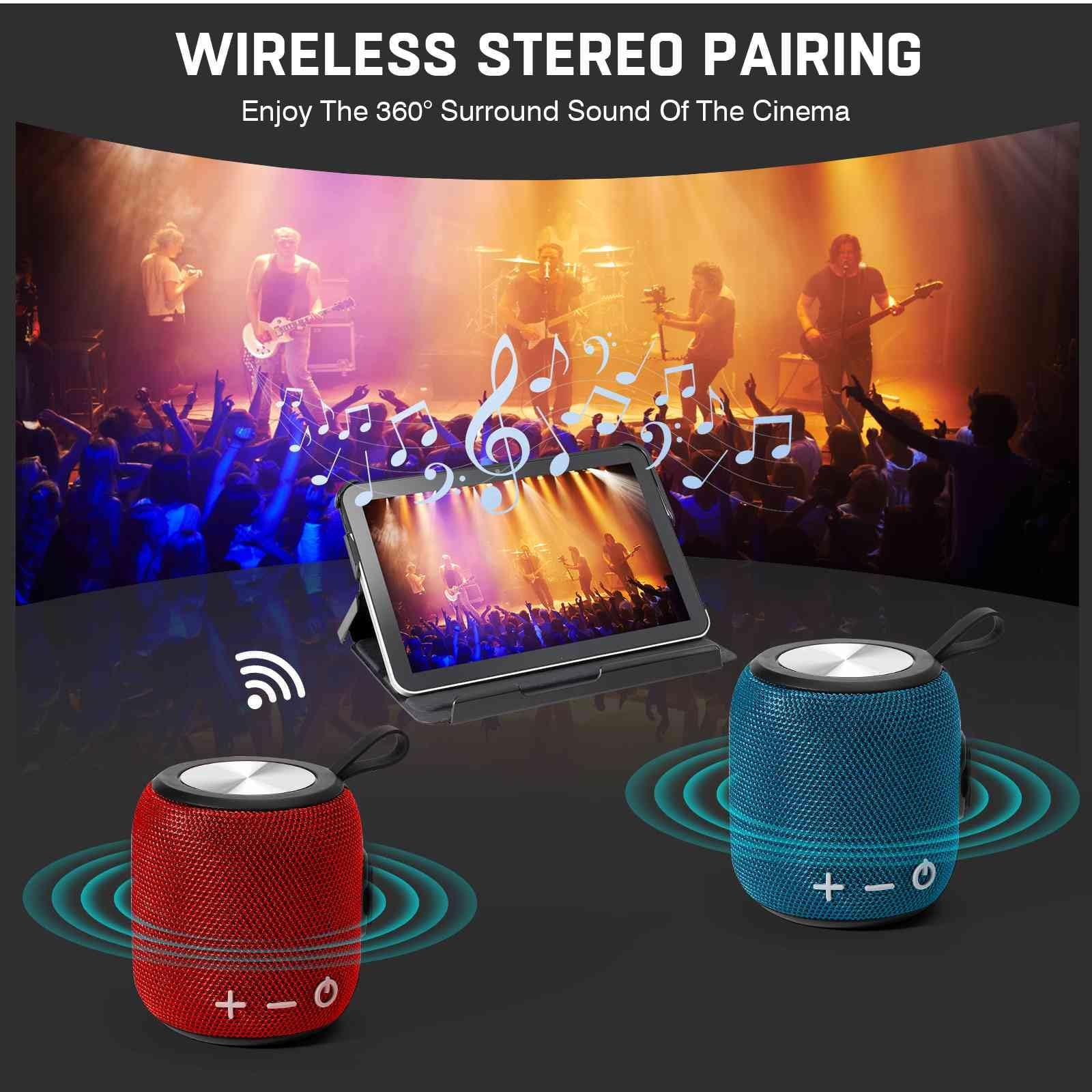 UrbanX Bluetooth Speaker: Powerful Stereo Sound, IPX7 Waterproof, True Wireless Stereo Pairing, Portable Design, Latest Bluetooth V5.2 - Perfect for Moto G Stylus 5G, Beach, Outdoor, Home, Parties- Red