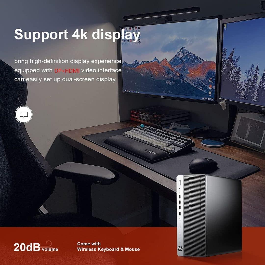 HP HP EliteDesk 800 G3 SFF Desktop Computer PC,i5 7TH Gen,27'FHD Monitor,32GB Ram 2TB NVMe M.2 SSD + 3TB HDD,NVIDIA GeForce GT 1030 2GB,WiFi,BT,HDMI,DP,DVD,Wireless K&M + TJJ Mouse PAD (Renewed)