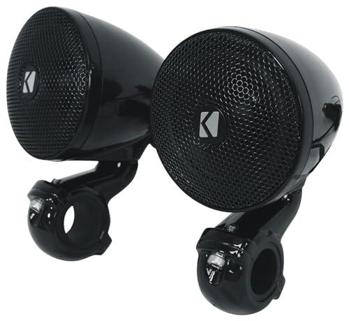 Audiosavings Audiosavings Bundle: (2) Kicker 47PSMB32 3\" 100w PSM Motorcycle/ATV Handlebar Speakers in Black PSMB32 Bundle with Rockville ATV220 2 Channel UTV/Motorcycle Bluetooth Amplifier IP65 Micro (2 Items)