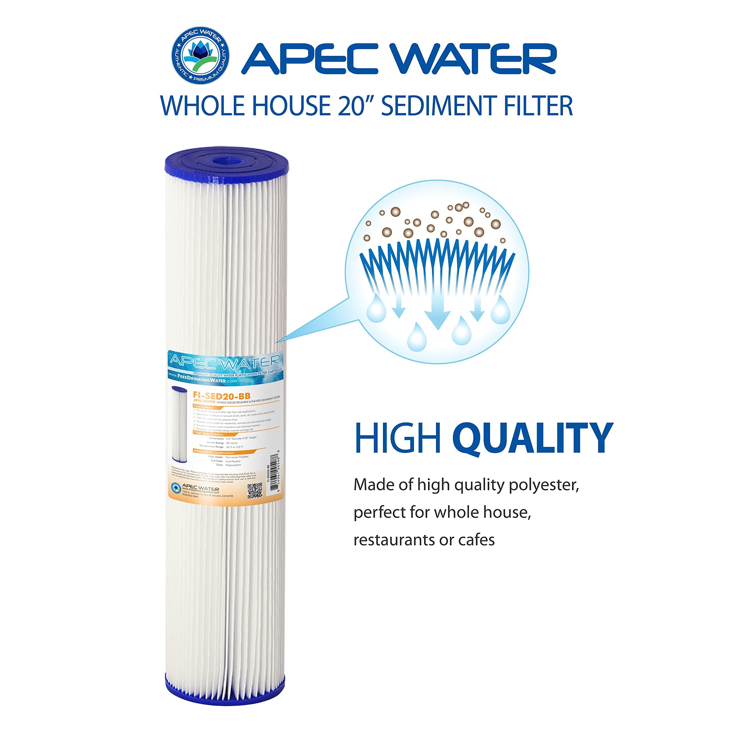 APEC Water Systems APEC Water Systems CB1-SED20-BB Whole House Sediment Water Filter 20\" BB Home Filtration System