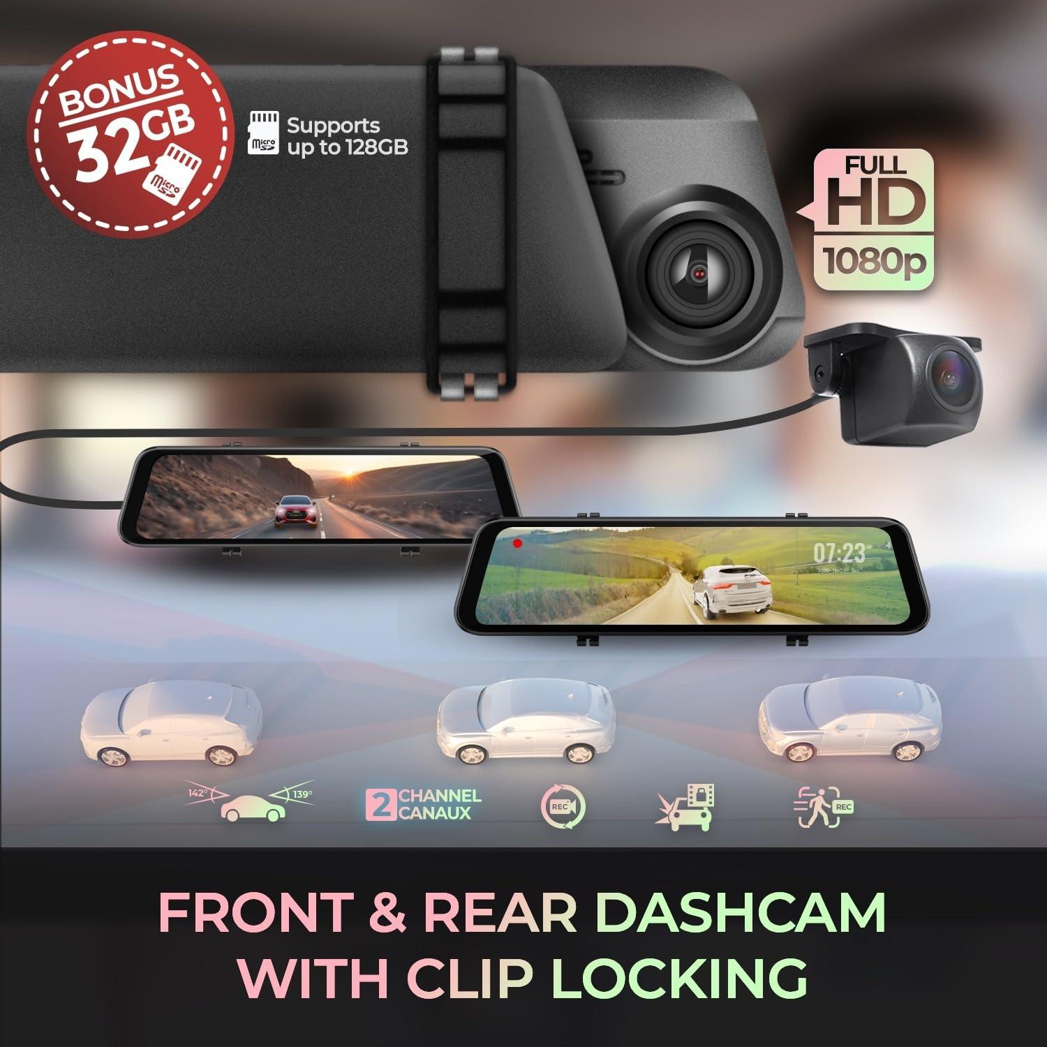 myGEKOgear GekoGear Orbit D100 2 Channel 1080P Front / 1080P Rearview Mirror Dashcam