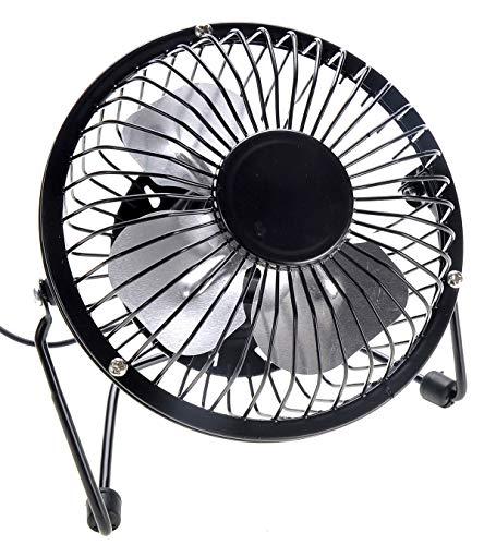 PowerTRC AZ Trading & Import Portable Mini Metal USB Table Fan (Black)
