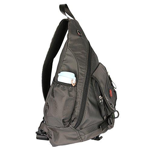 Kawei Knight Kawei Knight Large Sling Bag Laptop Backpack Cross Body Messenger Bag Shoulder Travel Rucksack Black