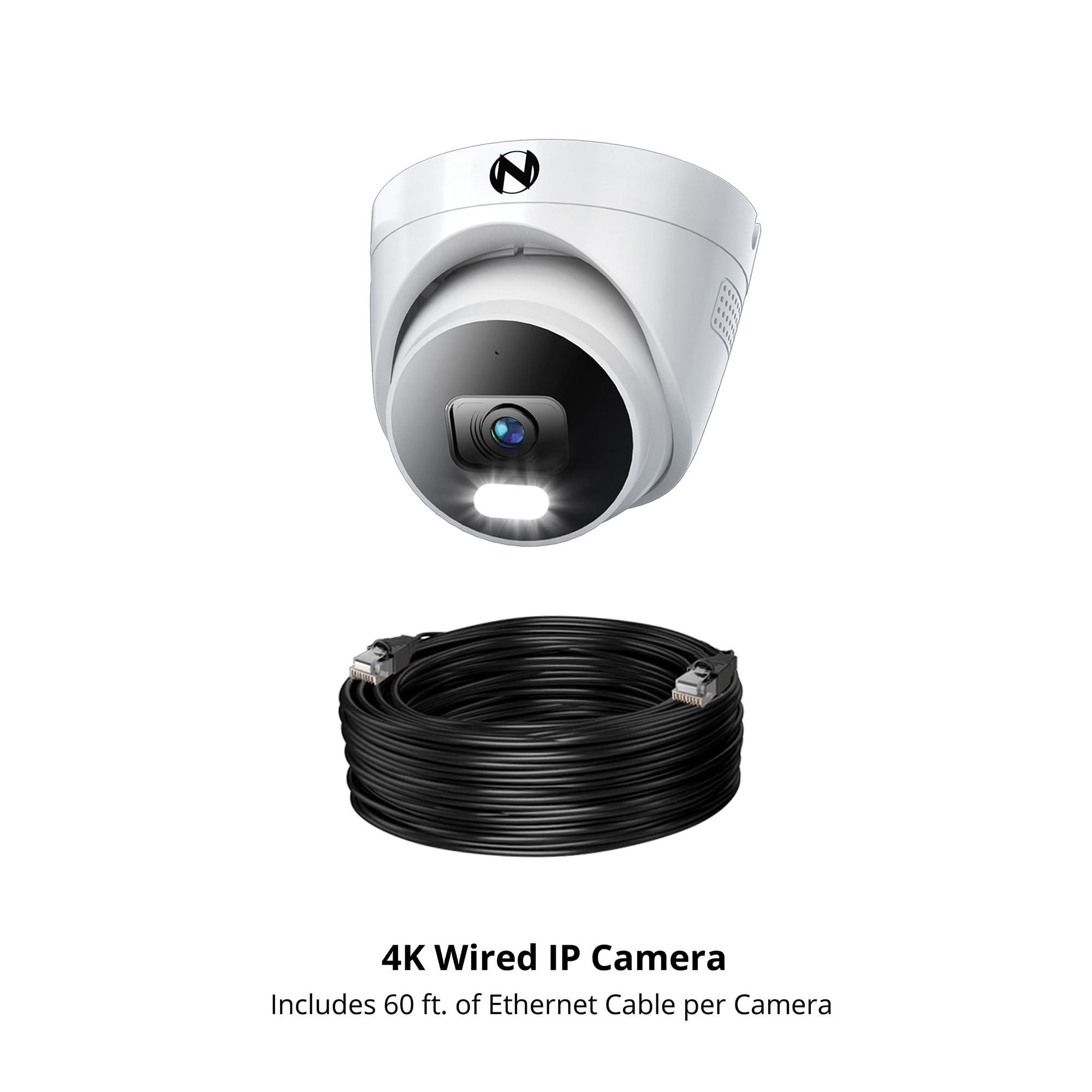 Night Owl Night Owl Add On Wired IP 4K HD Indoor/Outdoor Deterrence Dome Camera with 2-Way Audio (1-Pack) - Camera Cable Not Included (Requires Compatible NVR - Sold Separately)