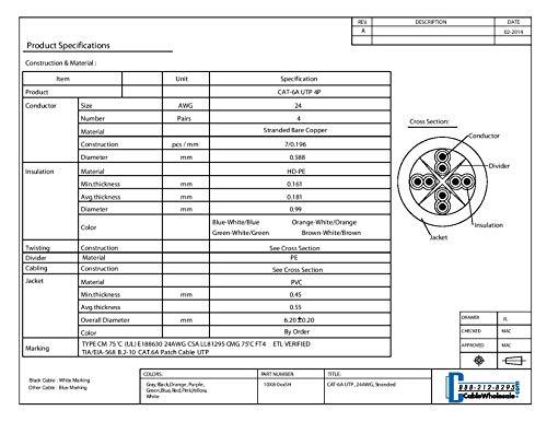 CableWholesale CableWholesale 100 Foot Yellow Cat6a Ethernet Patch Cable, Snagless/Boot with RJ45 Connector, 500 MHz, 24 AWG, UTP(Unshielded Twisted Pair) Stranded Copper, Internet Patch Cable