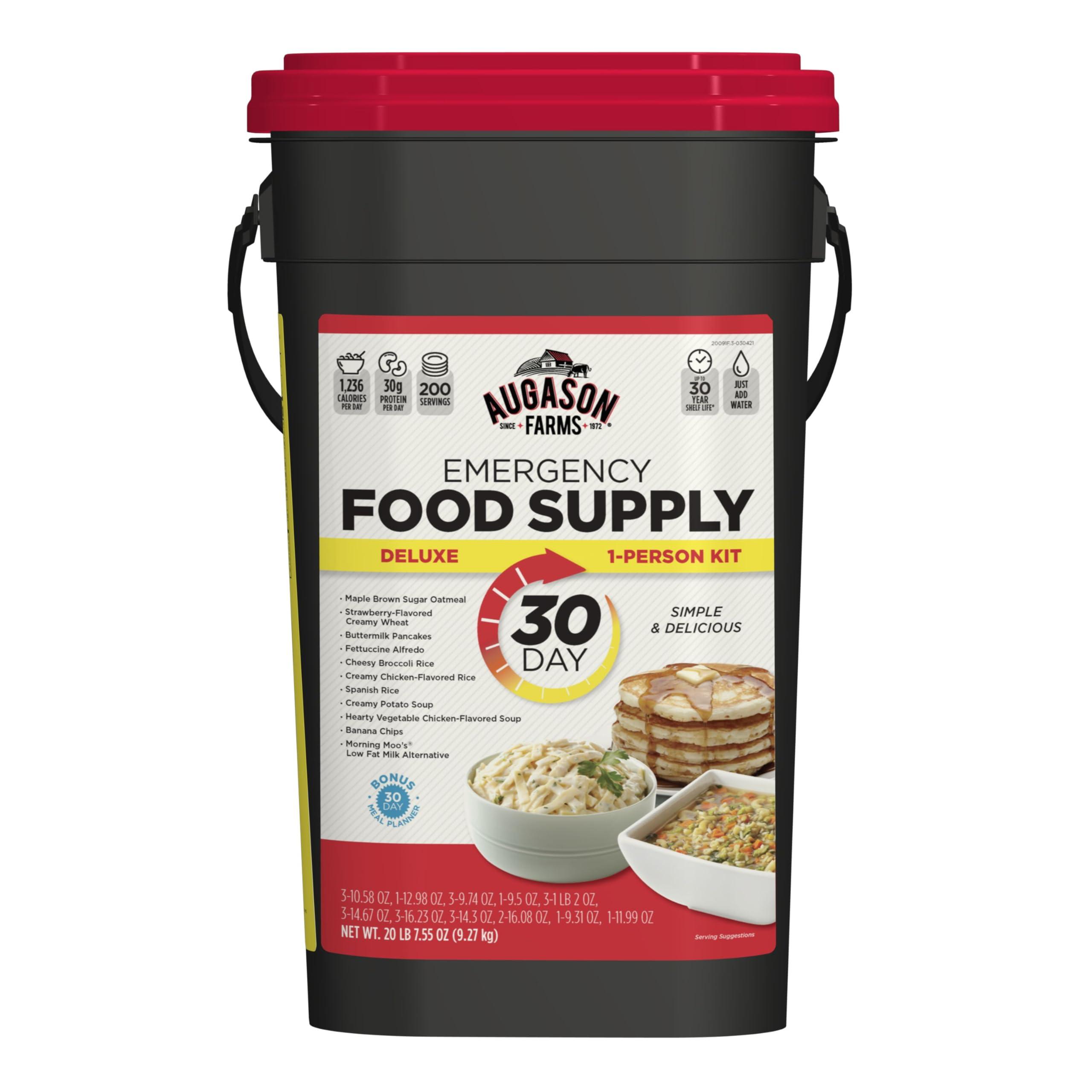 Augason Farms Augason Farms 30-Day 1-Person Standard Emergency Food Supply Kit, Survival Food, Just Add Water, 200 Servings