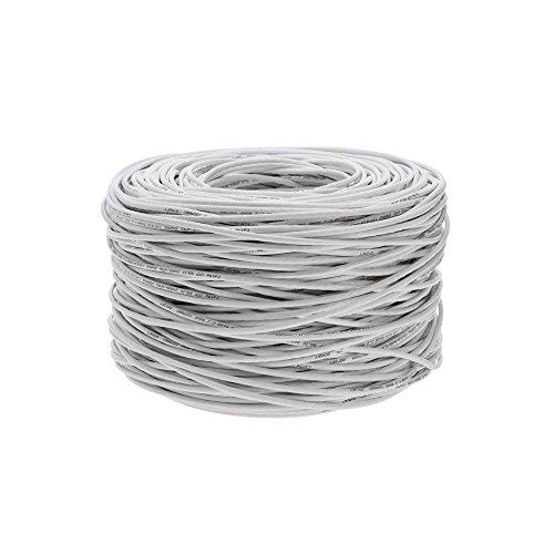 Satmaximum Satmaximum CAT6 1000ft UTP White Ethernet Solid Cable 550Mhz LAN Cable 23AWG RJ45 Network Wire Bulk (White)
