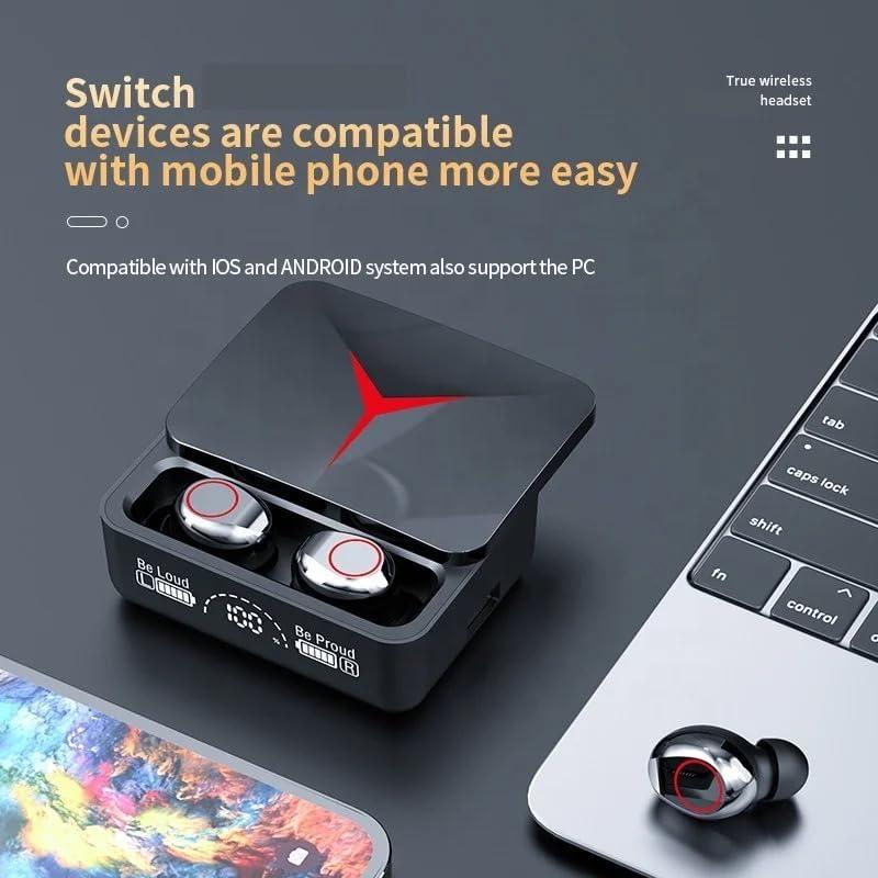 VIVIDUS VIVIDUS Wireless Earbuds with Noise Canceling Mic, Bluetooth 5.3, Waterproof, Touch Control, LED Display, Gaming Headset, HD Call, Voice Assistant, HiFi Stereo Sound, 150 H, Wireless Earphone,, Black