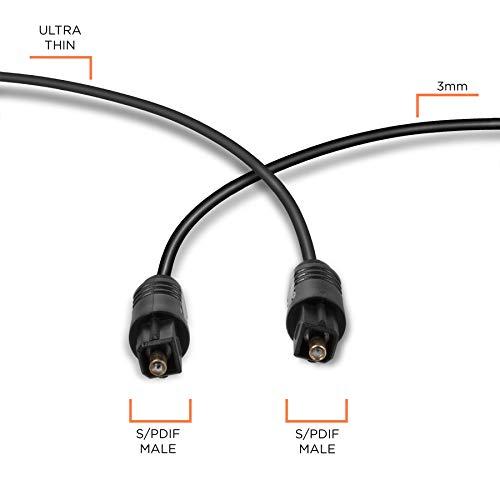 THE CIMPLE CO THE CIMPLE CO Digital Optical Audio Cable - Premium Toslink Fiber Optic Audio Cables with Gold Plated Connectors - Ultra Thin Jacket, Micro Cable - Extra Flexible, Long Life Jacket - 20 Feet
