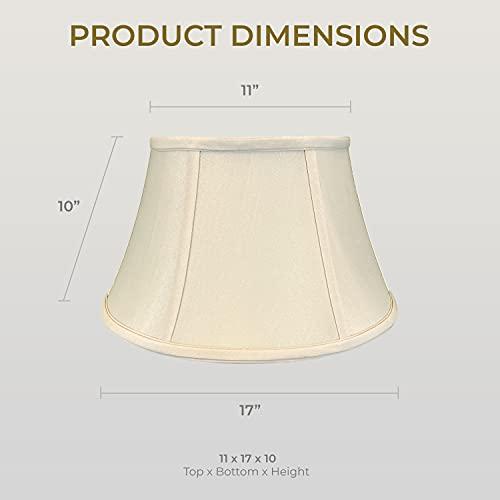 Royal Designs, Inc. Royal Designs BS-711-17BG Shallow Drum Bell Billiotte Lamp Shade, 11 x 17 x 10, Beige