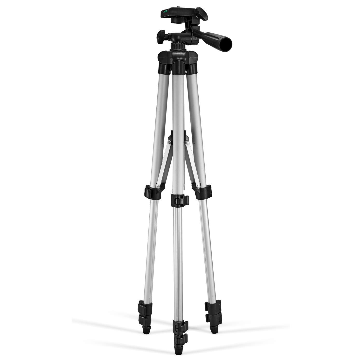 GPX GPX 42 Inch Extending Tripod, Pan and Tilt Head, Carry Pouch, Silver (TPD427S)