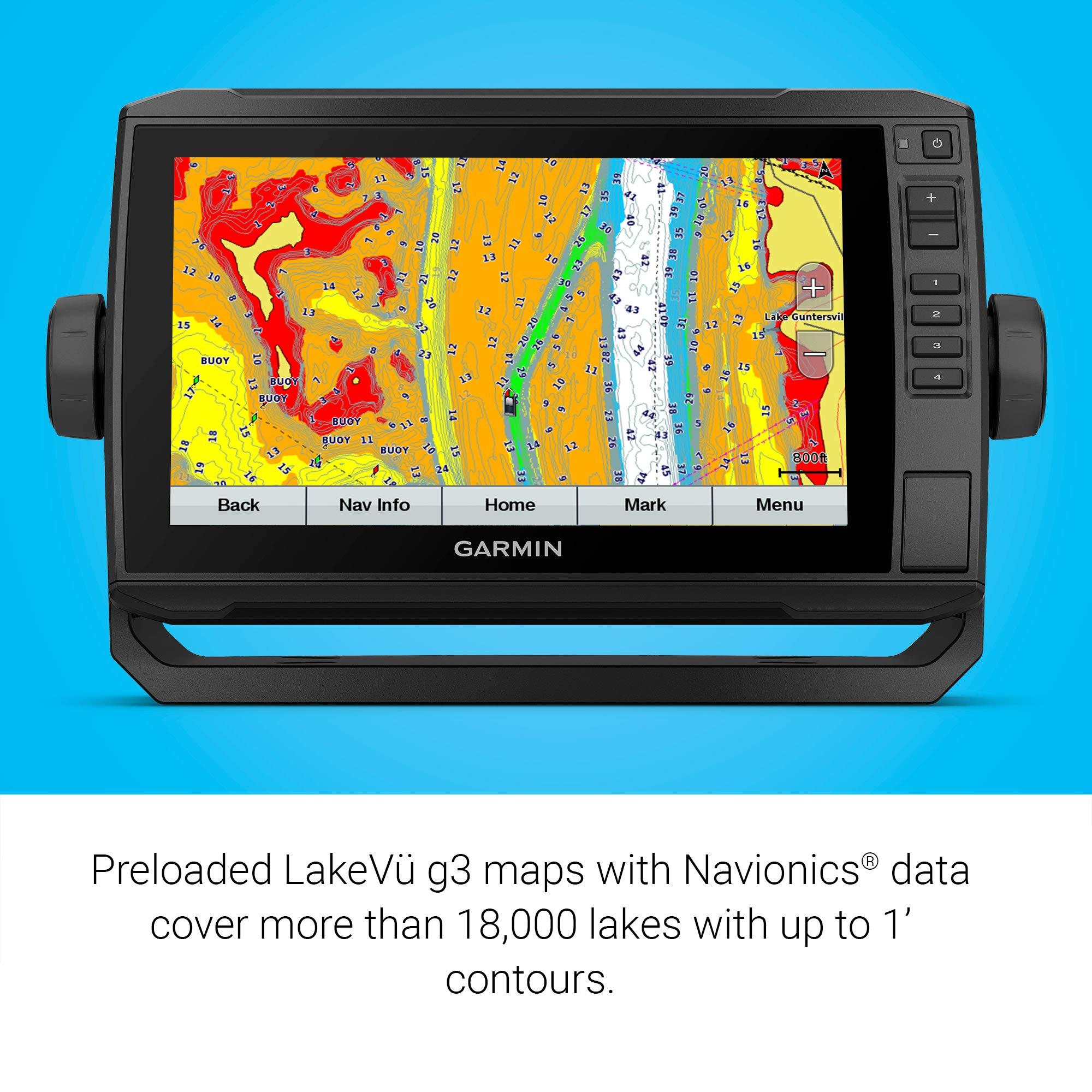 Garmin "Garmin ECHOMAP UHD 93sv with GT56UHD-TM Transducer, 9"" Keyed-Assist Touchscreen Chartplotter with U.S. LakeVu g3 and Added High-Def Scanning Sonar" (010-02523-01)