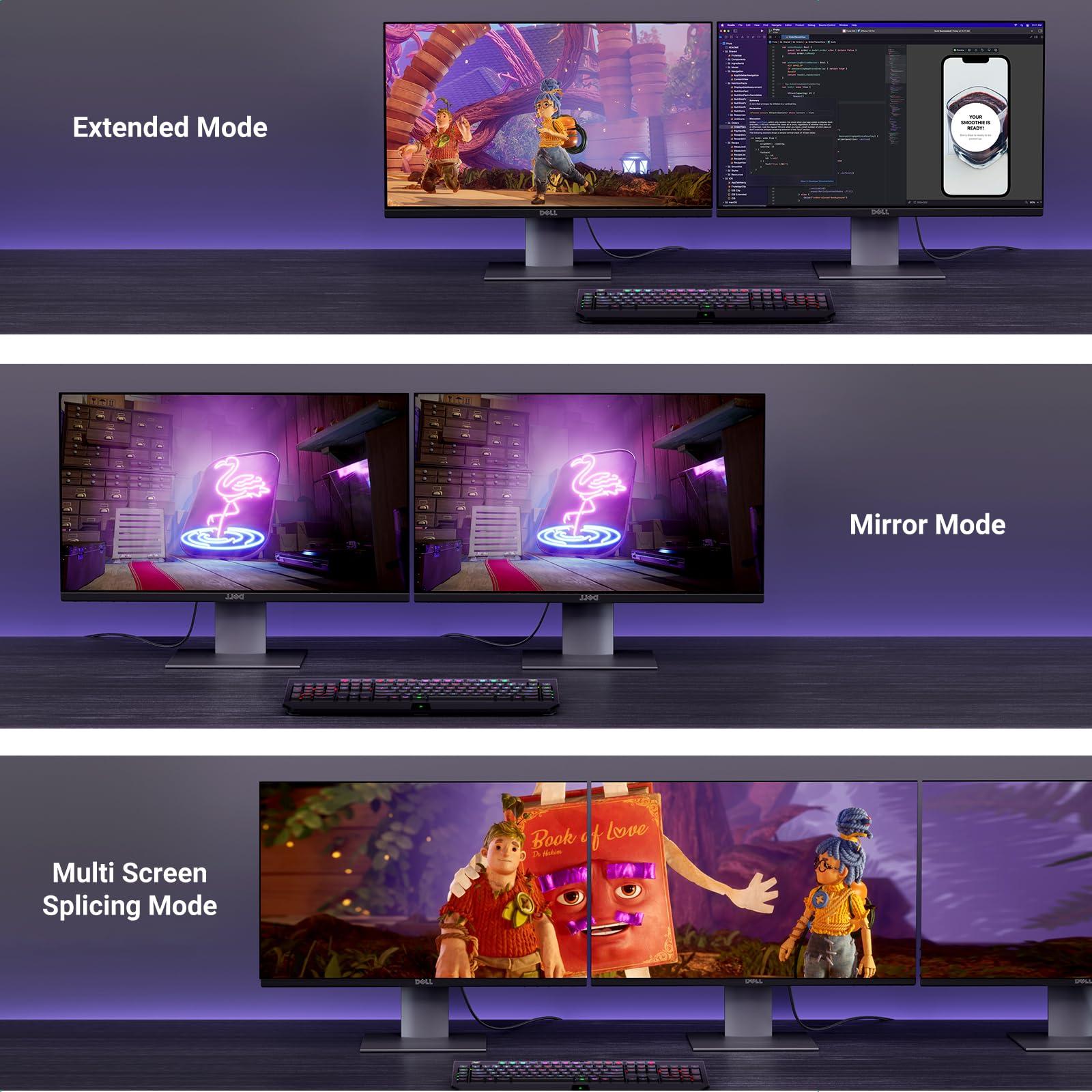 UGREEN UGREEN DisplayPort Cable 2.1 [VESA Certified] DP2.0 80Gbps Support 16K@60Hz 8K@240Hz 4K@240Hz HDR Bundle with 8K HDMI 2.1 Cable 48Gbps 6.6FT, Certified Ultra High Speed HDMI Cord Aluminum