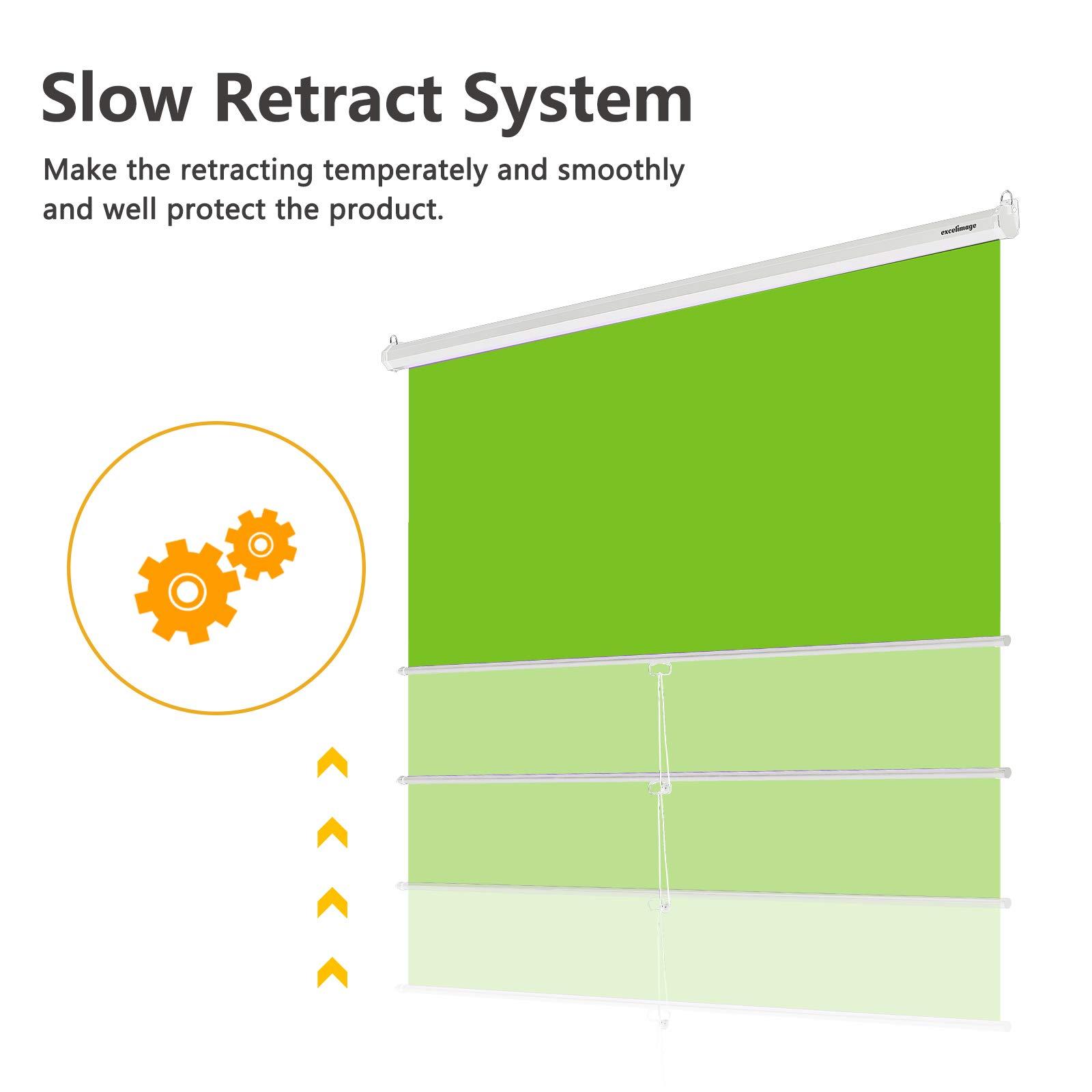 excelimage excelimage Pull-Down Green Screen Backdrop, 79x75 Auto-Locking Chroma Key Panel with Wrinkle-Resistant Green Fabric for YouTube Videos, Music Videos, Photography, TIK Tok, or Gaming (White)