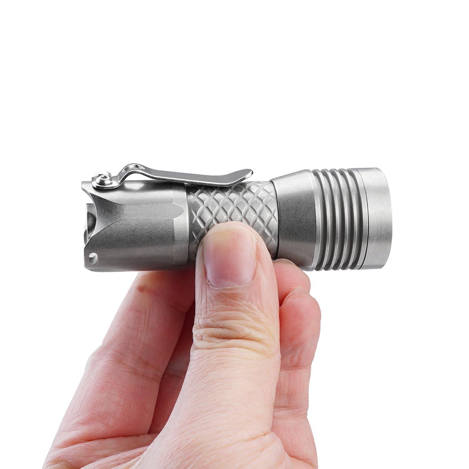 MecArmy MecArmy PS16 Stainless Steel Ultra Bright Flashlight, 2000 Lumens with 4 XP-G2 LEDs Super Long Lasting USB Rechargeable Handheld EDC Compact Flashlight for Everyday Carry (Stonewashed)