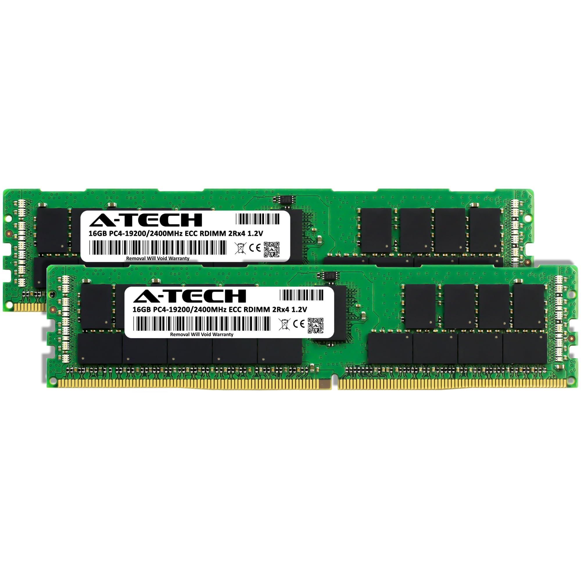 A-Tech A-Tech 32GB Kit (2x16GB) DDR4 2400MHz PC4-19200 ECC RDIMM 2Rx4 Dual Rank 1.2V ECC Registered DIMM 288-Pin Server & Workstation RAM Memory Upgrade Modules (A-Tech Enterprise Series)