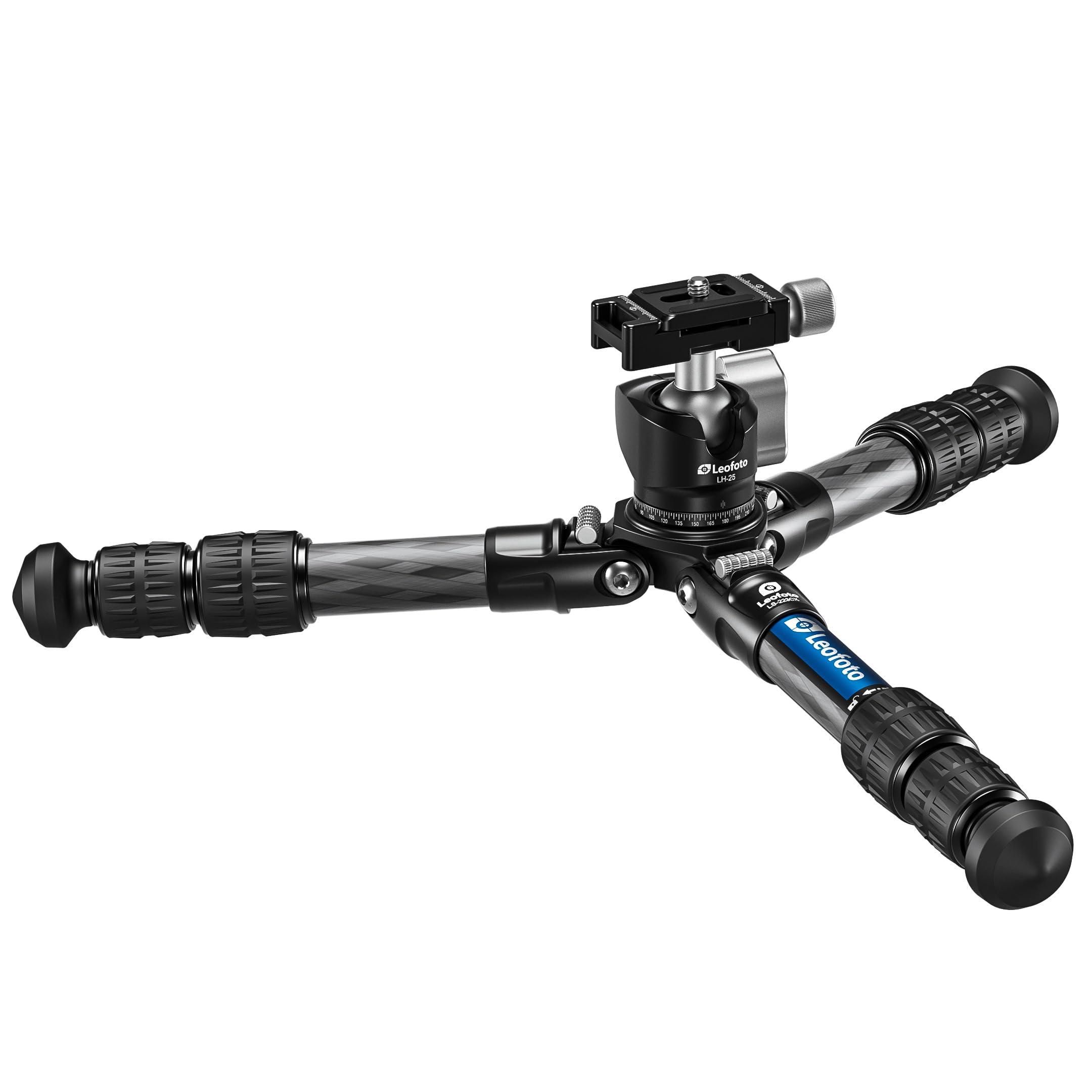 LEOFOTO Leofoto LS-223CX+LH-25 Travel Tripod, Tabletop Tripod, Ranger Series, Carbon Fiber, 3 Leg Sections, Lightweight, Ball Head Set