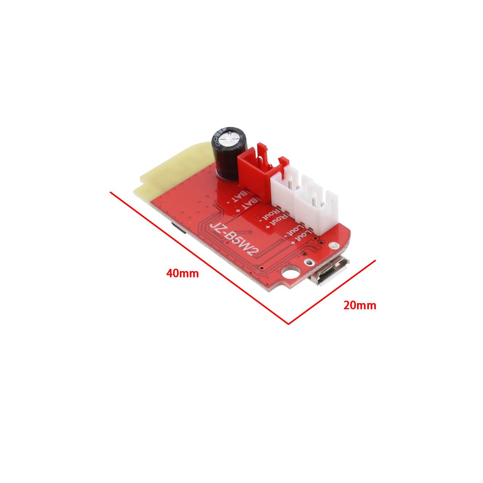 ECSiNG ECSiNG 2 Pack 3.7-5V Bluetooth Receiver Module Audio Receiver Amplifier Board Red with Charging Port for Wireless Speaker DIY Sound System