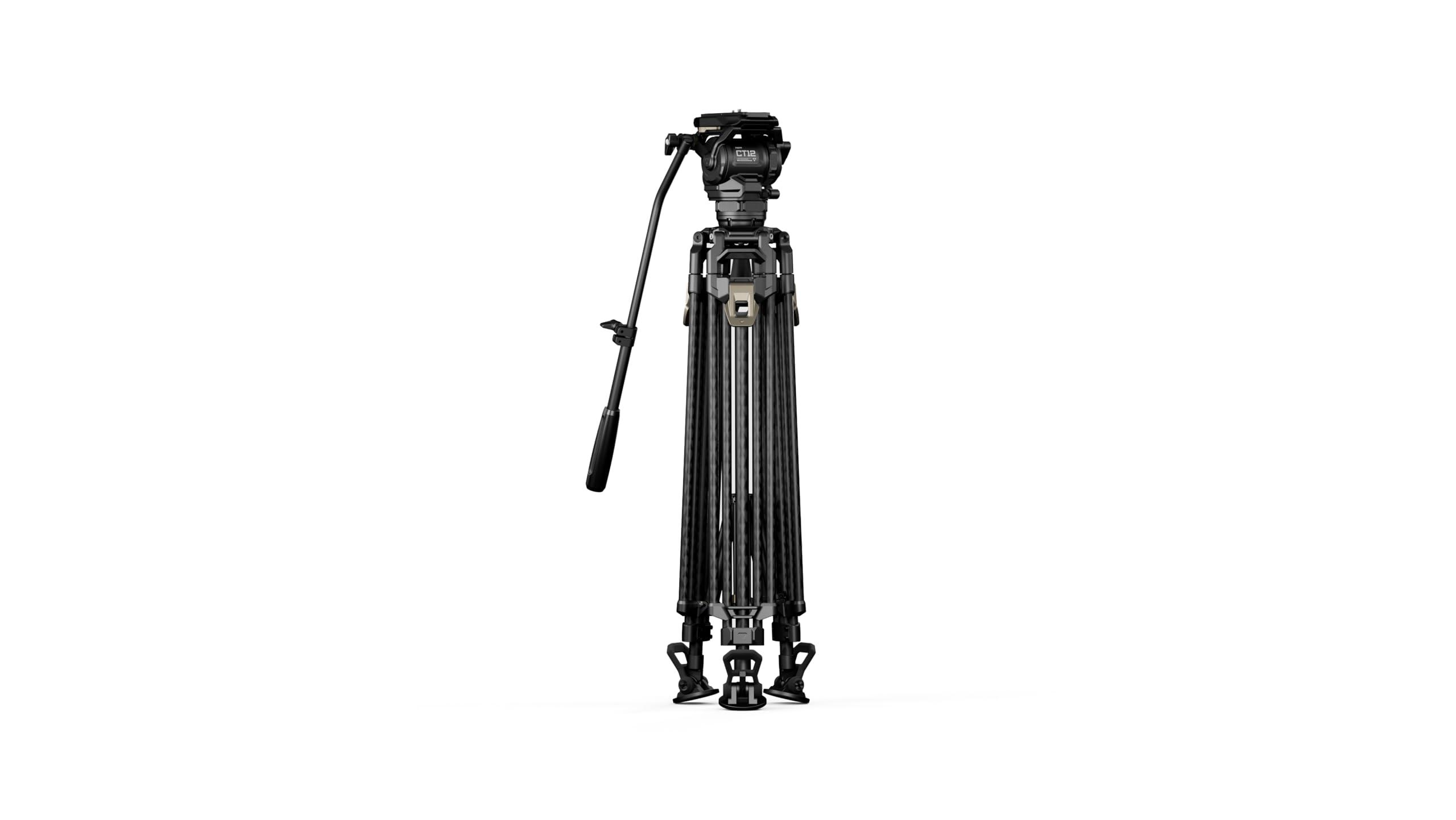 Tilta Tilta CT12 75mm Cine Fluid Head with 2-Stage One Touch Carbon Fiber Tripod Legs - Space Gray (12KG)